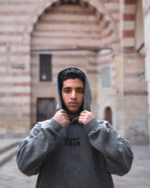 VNTG Washed Grey Printed Hoodie - Image 2