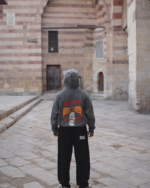 VNTG Washed Grey Printed Hoodie - Image 3